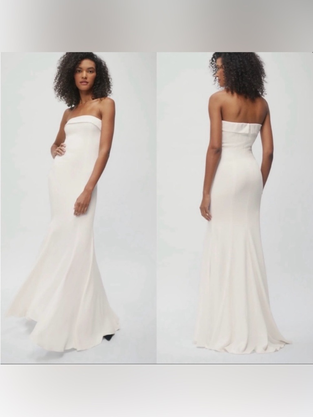 Reformation Lorrane Strapless Bridal Maxi Dress Ivory Gown Size 10
